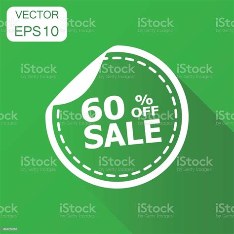 Sale Stickers 60 Percent Off Shopping Icon Business Concept Sale