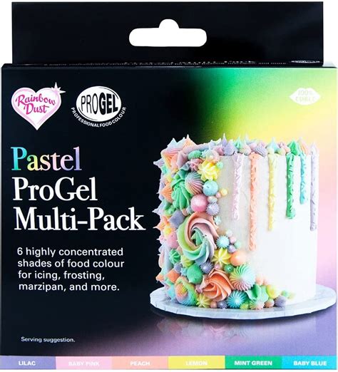 Rainbow Dust Progel Concentrated Food Colour 6 Tube Multipack Pastel