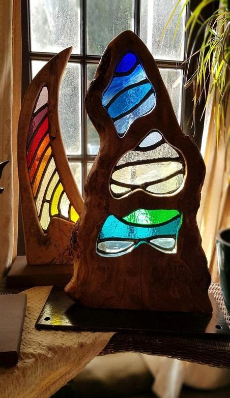 Gallery Lead Glass Wood Sculptures Stained Glass Diy Stained Glass Crafts Wood Sculpture