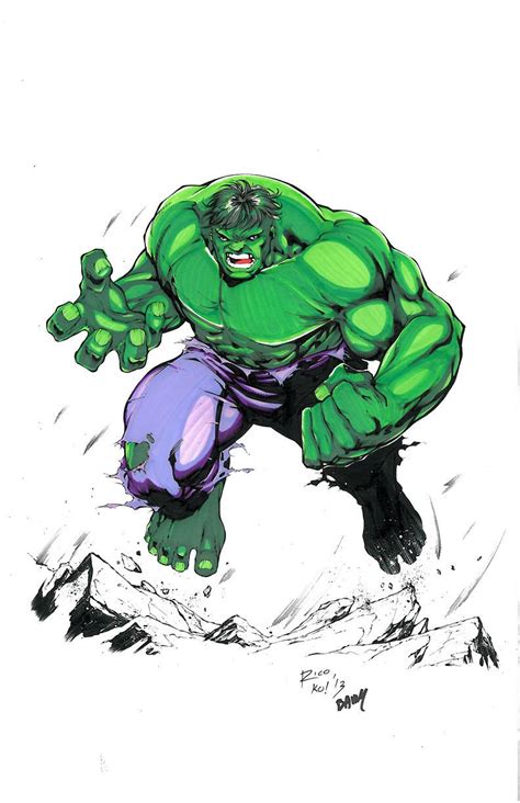 Original Hulk Comic Art Color Commission By Tony Kordos And Jeff Balke