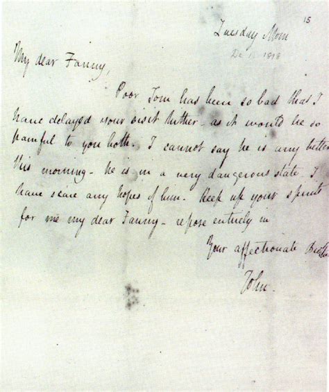 British Literature Wiki Sample Letter From Keats John Keats Keats