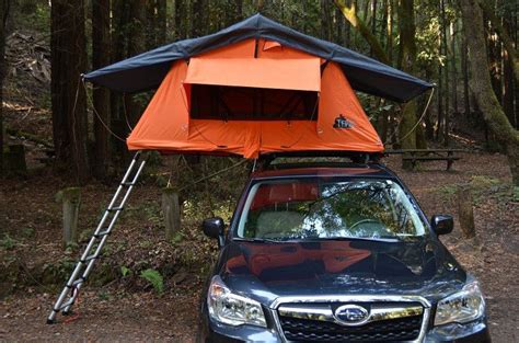 Nice Subaru Car Camping Setup With A Rugedized Kukenam Model Tent Unit