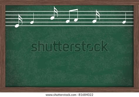 Music Notes Drawn On Chalkboard Copy Stock Illustration 81684022