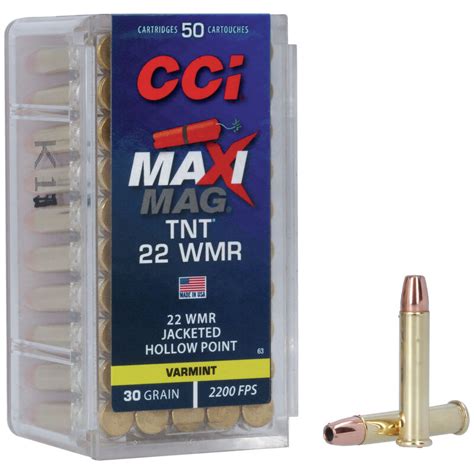 Cci Rimfire Ammunition 22 Wmr Maxi Mag Tnt Jhp 30gr 50box Fondprodukter