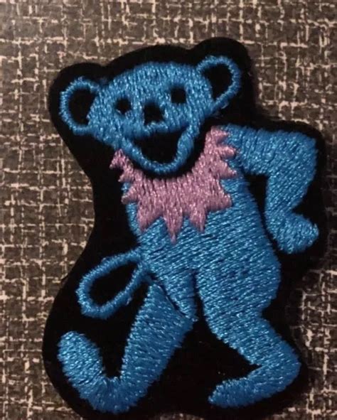 Vintage Grateful Dead Dancing Bear Blue Purple Patch Nos Jerry Garcia