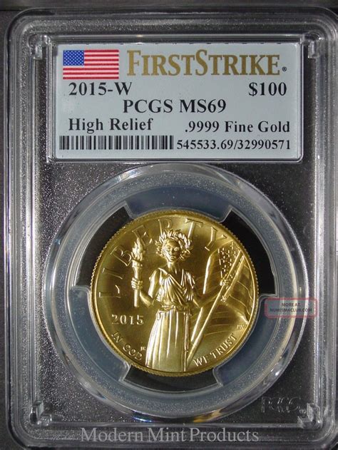 American Liberty 2015 High Relief Gold Coin Pcgs Ms69 First Strike