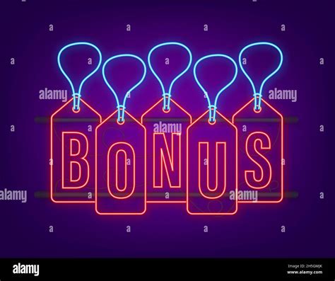 Bonus Hangtags Sale Neon Sign Vector Stock Illustration Stock Vector Image And Art Alamy