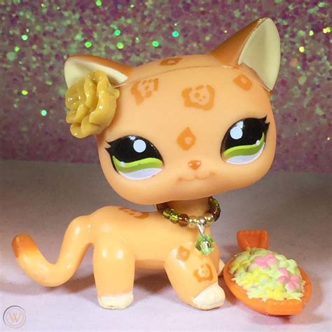 Preschool Toys And Pretend Play Lps 933 Orange Star Eyes Cat Littlest Pet