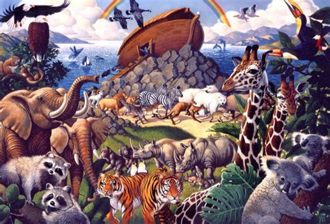 Noahs Ark Religious Poster Canvas Print Wooden Hanging Scroll