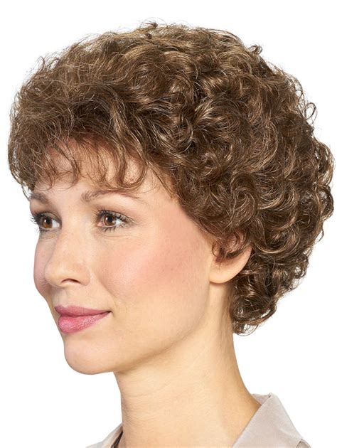Older Ladies Light Brown Short Cut Curly Wigs Best Wigs Online Sale