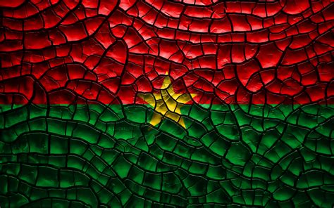 Download Wallpapers Flag Of Burkina Faso 4k Cracked Soil Africa