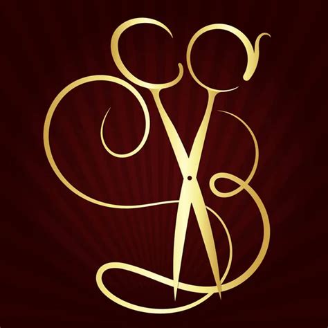 Golden Scissors Hair Beauty Salon Hairdresser Symbol ⬇ Vector Image By