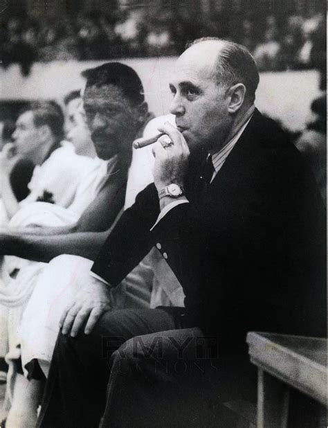 1960s Basketball News Photo Stamped 1968 Red Auerbach Lighting Up