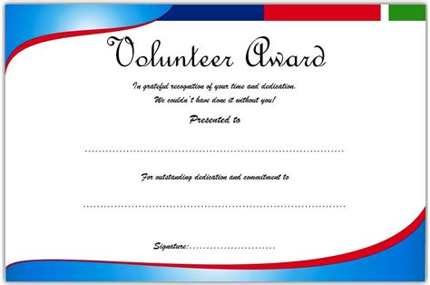 On month_____, 2019, i mailed a presentment to: Volunteer Of The Year Certificate Template (1