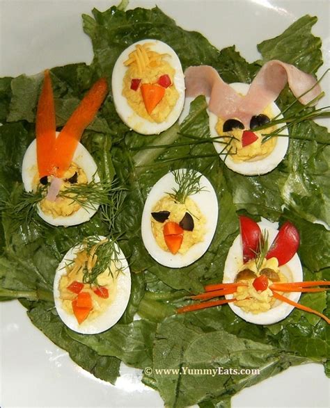 Easter Deviled Eggs Recipe Funky Bunnies Cute Chicks Appetizer