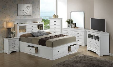 Beds & bedroom furniture remove all. G3190B Bedroom in Pure White by Glory Furniture w/Storage Bed