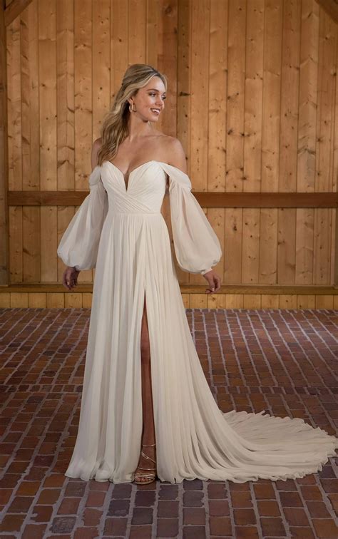 A Line Wedding Dress With Long Sleeves True Society Bridal