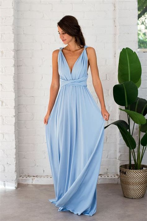 Classic Multiway Infinity Dress In Cornflower Blue Pastel Blue Bridesmaids Dresses Multiway