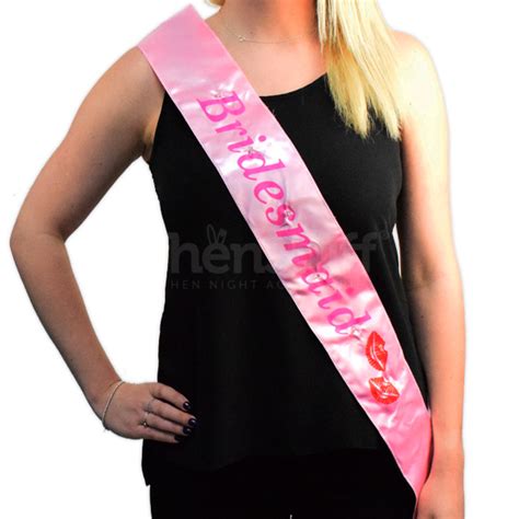 flashing bridesmaid sash pink flashing hen night sash