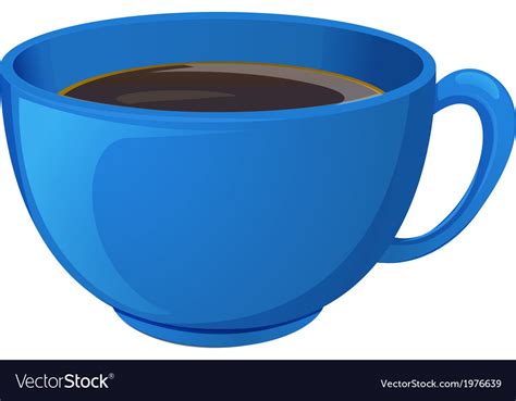 A Blue Cup With Coffee Royalty Free Vector Image