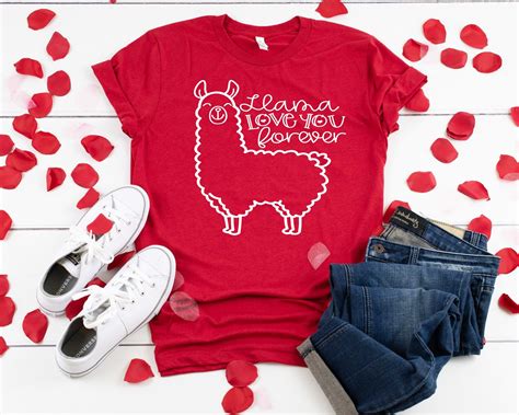 Valentines Shirt Llama Love You Forever Valentines Shirt Etsy