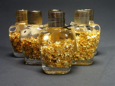 Real Gold In A Bottle 24kt Pure Gold Leaf Flakes Bottle Of
