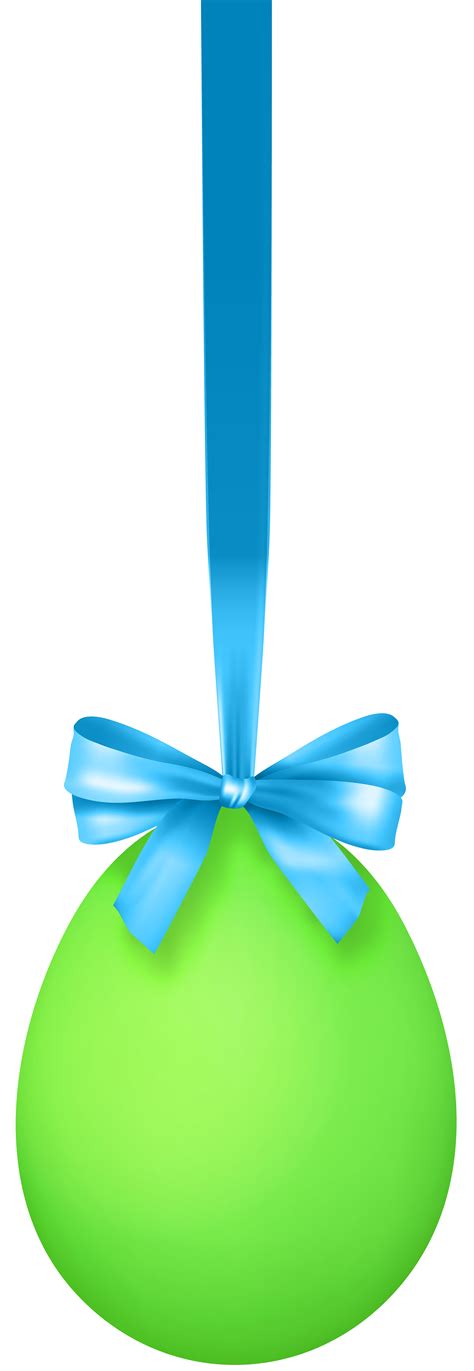 Green Hanging Easter Egg With Bow Transparent Clip Art Image Gallery