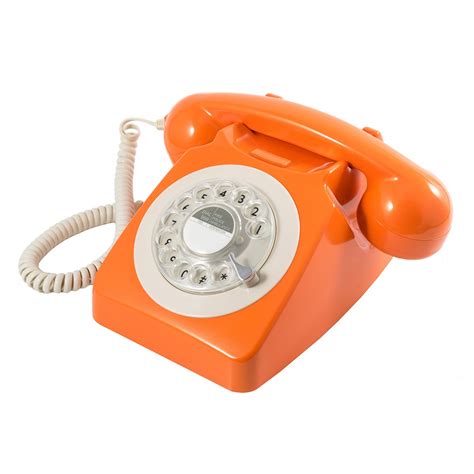 746 Retro Rotary Dial Phone In Orange Gpo Cuckooland