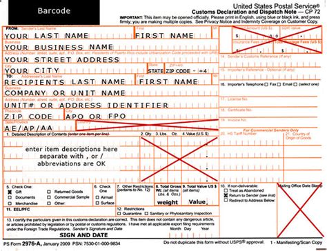How To Fill Out The Us Post Office Customs Form Operation Stand By