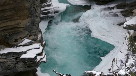 Winter Athabasca Falls Jasper National Park Youtube