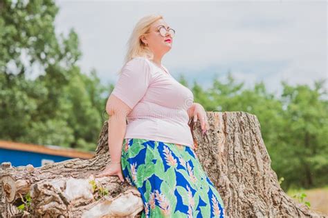 Plus Size Mature Woman Lifestyle Stock Image Image Of American