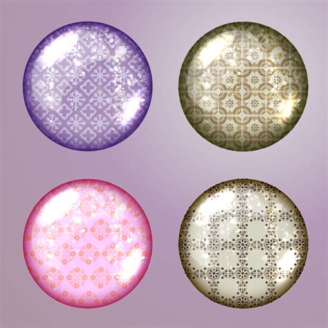 Icons Of Multicolored Pattern Balls On Plain Background Vectors Graphic