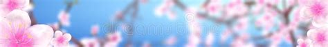 Panoramic Sakura Cherry Blossoms 468x60 Size Website Full Banner