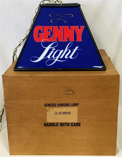 Lot Vintage 1980s Genny Light 4 Sided Hanging Lamp Lighted Sign W