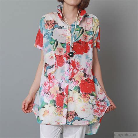 Rose Flower Print Cotton Summer Dress Casual Sundress Summer Dresses