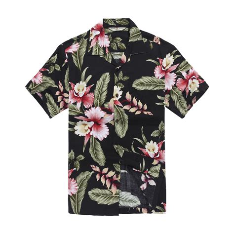 Hawaii Hangover Men S Hawaiian Shirt Aloha Shirt M Black Rafelsia Floral Men