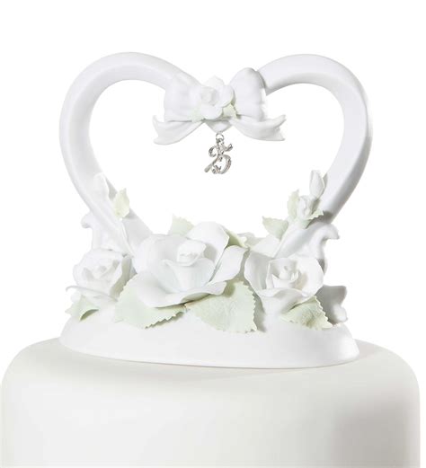 25th Anniversary Heart Cake Topper Wedding Collectibles