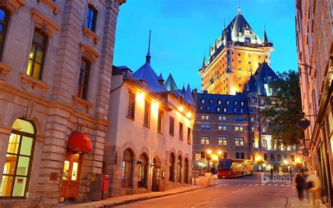Canada Quebec City Chateau Nightscape 2017 Bing Desktop Wallpaper