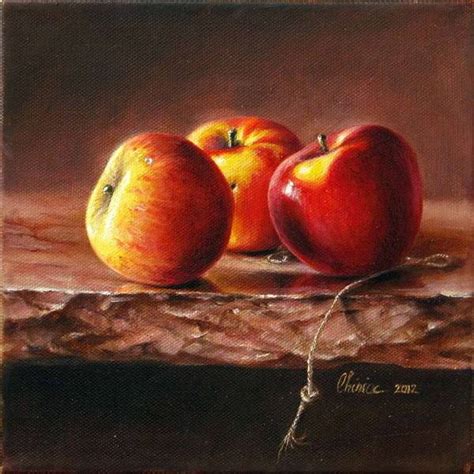 New Realist Painting Of Apples Classical Still Life Painting