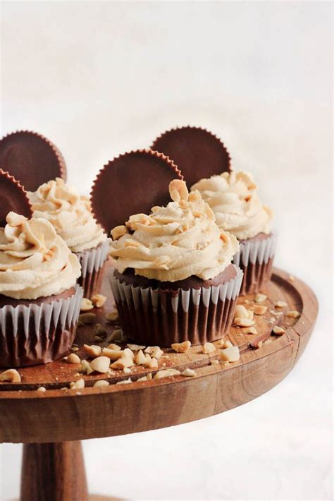 Peanut Butter Filled Chocolate Cupcakes With Peanut Buttercream