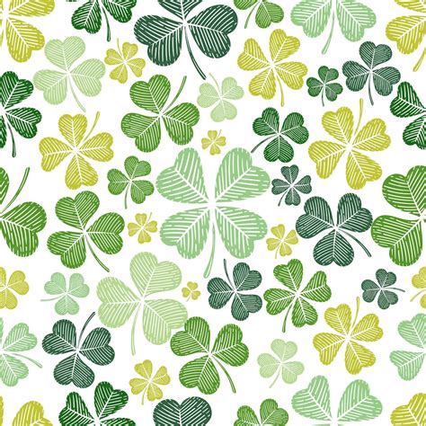 Premium Vector Cloverleaf Seamless Pattern With Attractive Colors On