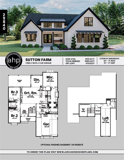 1 Story Modern Farmhouse Style House Plan Sutton Farm Farmhouse Style