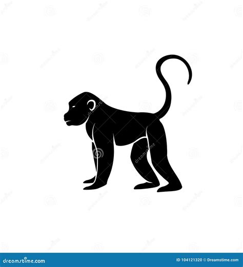 Monkey Silhouette Vector Stock Vector Illustration Of Predator 104121320