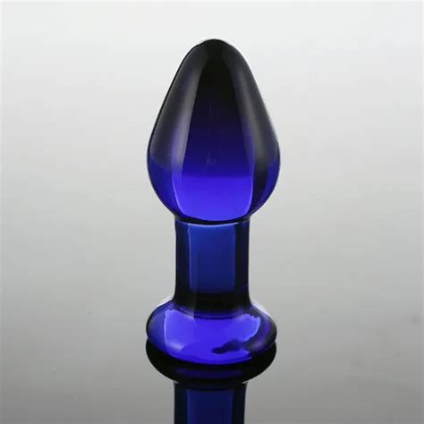 Buy Big Anal Plug Blue Crystal Glass Dildo Sex Toys