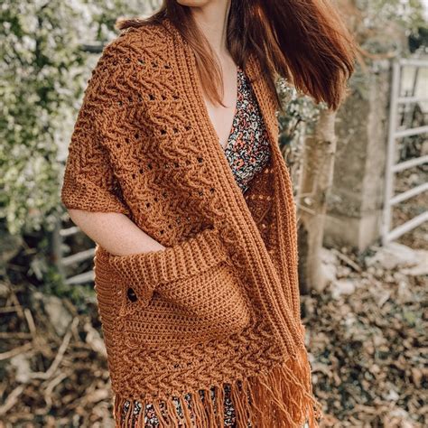 Harvest Moon Pocket Shawl Crochet With Carrie Crochet Cardigan