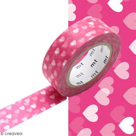 masking tape nuée de coeurs rose 15 mm x 10 m masking tape à motif creavea