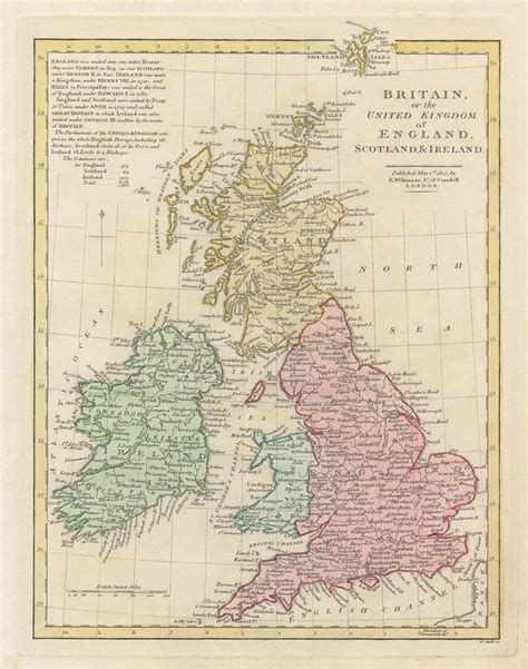 Old And Antique Prints And Maps British Isles Map 1807 Uk Antique Maps