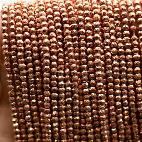 5 Strands Finest Quality Copper Pyrite Faceted Sparkling Etsy