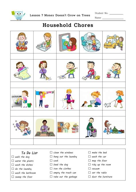Household Chores Online Pdf Exercise For Grade 1 Live Worksheets