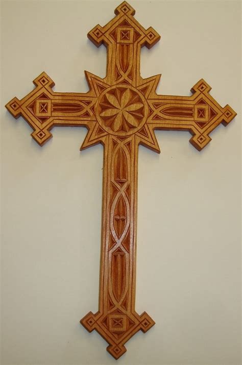 Hand Carved Gothic Cross Made Of Wood By Holiwood On Etsy